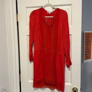Diane von Furstenburg dress - red - size 4 - long sleeve